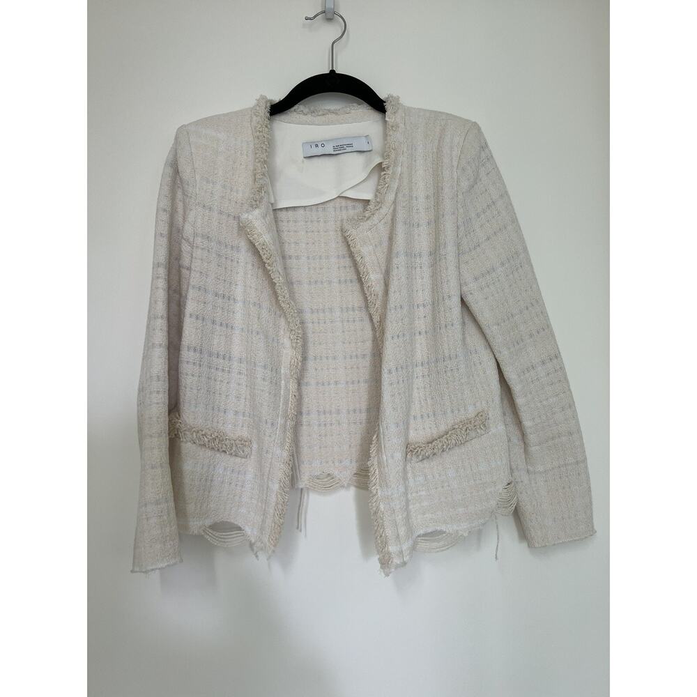 Iro Wondrous Blazer in Woven White & Ivory Size 36
